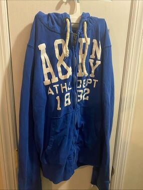 Abercrombie & Fitch Royal Blue and White Zip Hoodie